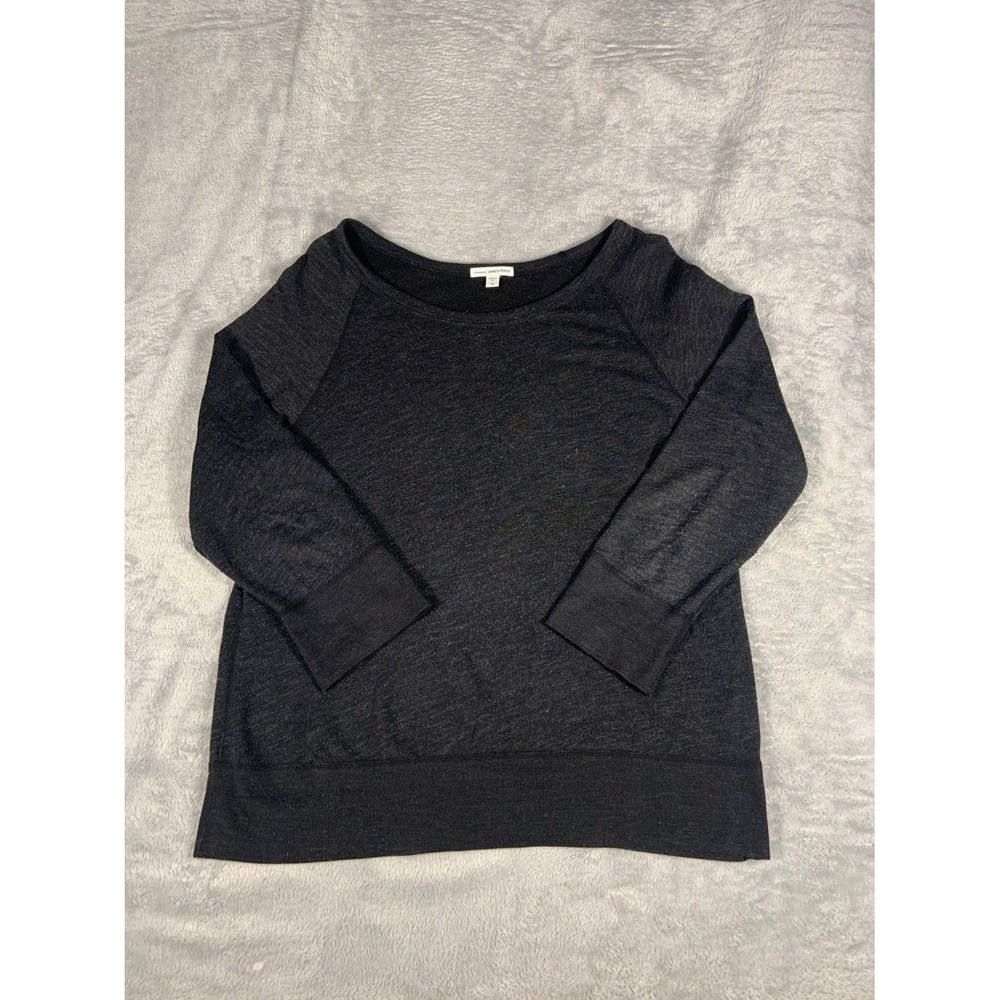 Standard James Perse Sweatshirt Womens Size 4 Charcoal Heather Raglan Pullover